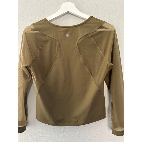 ATHLETA Pacer Mesh Olive Green Top size Medium - Picture 11 of 11